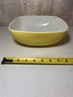 VTG Pyrex Ovenware 9" Square Bowl Lemon Yellow 525B 2.5 Quart  Made In USA