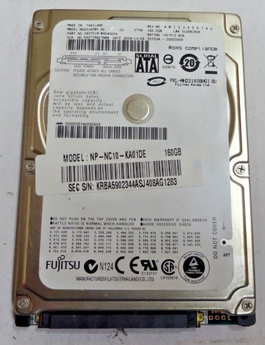 FUJITSU *** MHZ2160BH *** 160 GB *** SATA HDD Notebook 2,5 Zoll #NFP1540