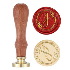 Handwritten Letter J Wax Seal Stamp, Vintage Initial Alphabet with Olive Branch