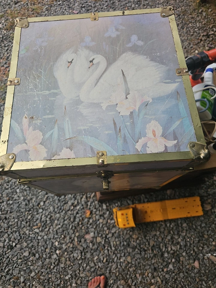 Baúl cisne vintage con detalle de latón Foto 2 de 2