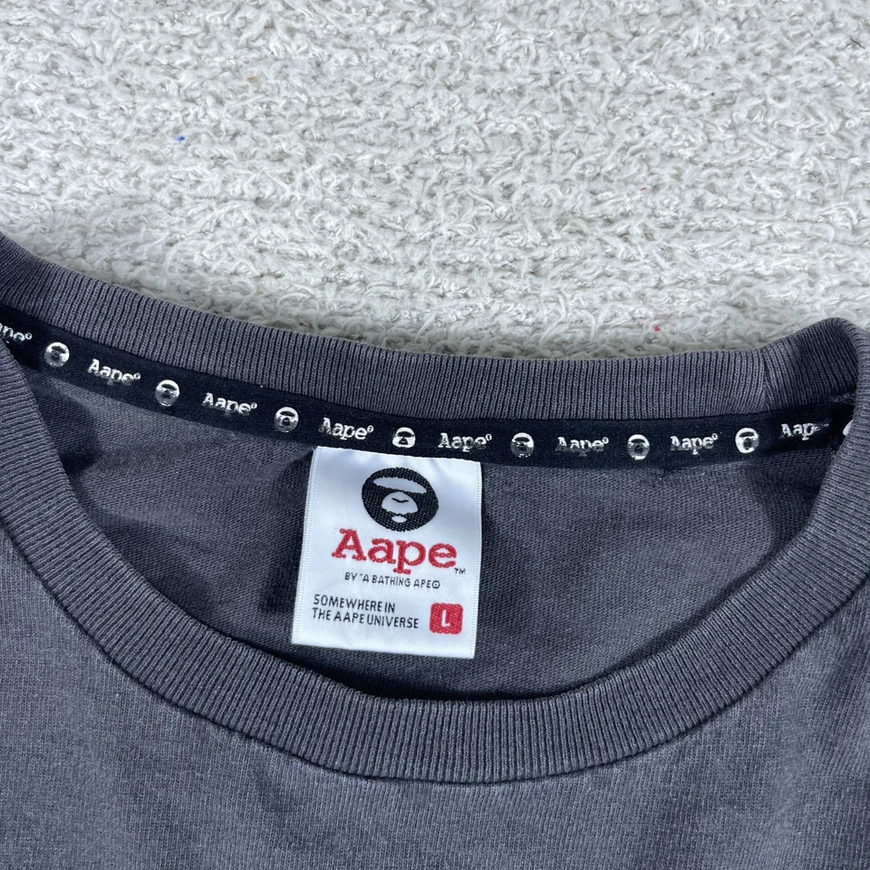 Camiseta De Colección BAPE AAPE Para Hombre Grande Gris Y2K A Bathing Ape Nigo Patín Japonés Foto 4 de 4