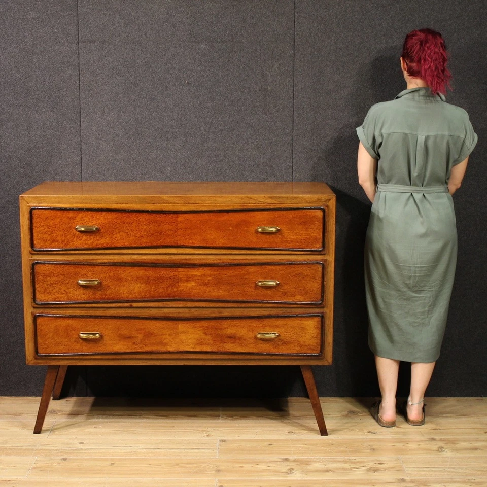 Commode italienne chiffonier de design moderne 3 tiroirs buffet 20ème siècle - Photo 3/4