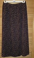 TALBOTS MAXI SKIRT PLUM/PURPLE ACCENTED WITH MULTICOLORED LEAVES