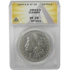 1904 S Morgan Dollar VF 25 Details ANACS Silver $1 Coin SKU:I21132