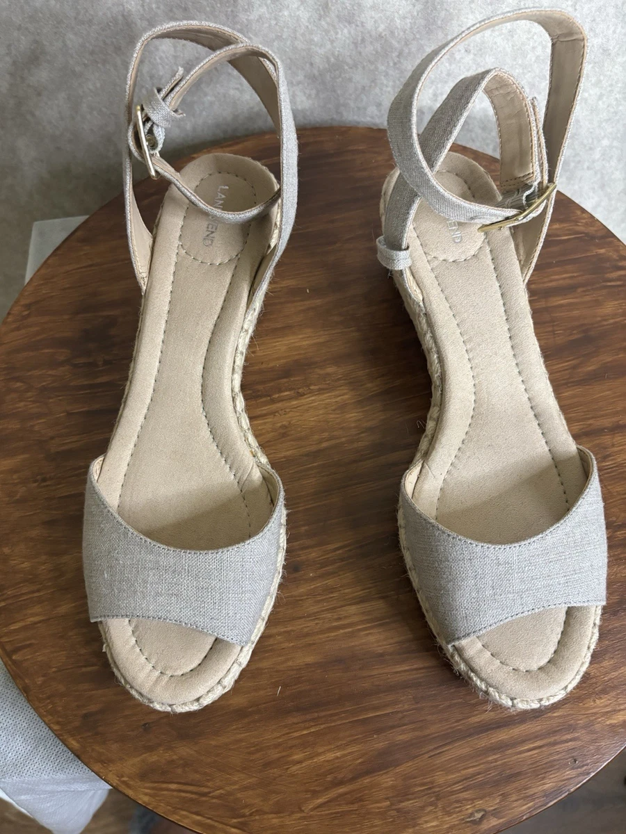 Mens Lands End Cream Sandals Size 10 Men main image 4