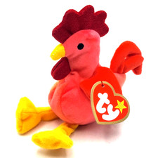 TY Strut the Rooster Teenie Beanie with Tag Retired McDonalds Vintage 1993