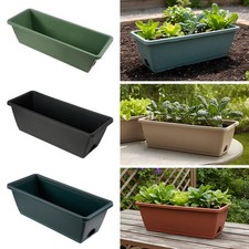 5/10 pcs Trough Plant Pot Planter Window Herb Flower Box Tray With Drainage Hole