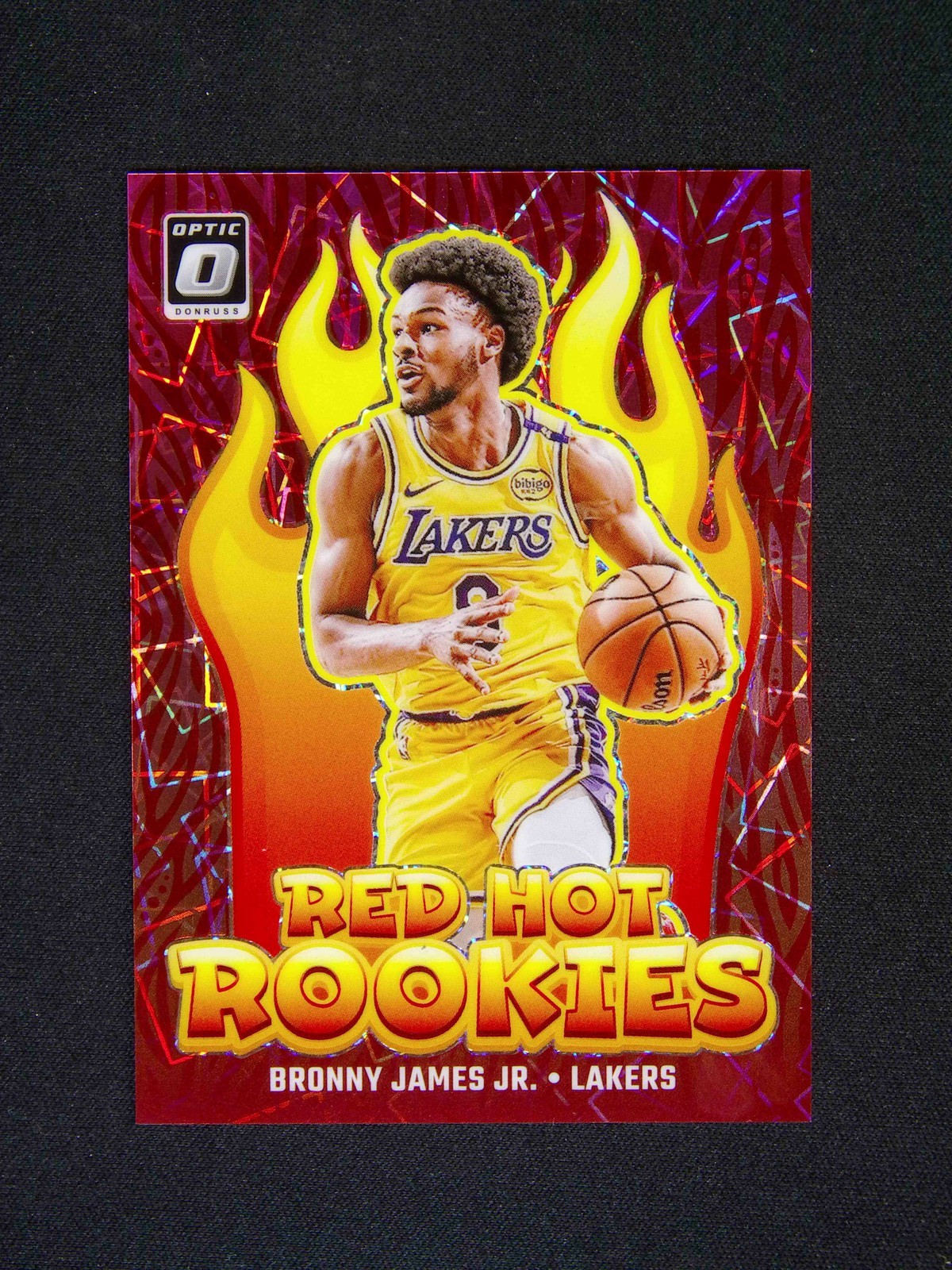 2024-25 Donruss Optic Bronny James Jr. #8 RC Rookies Red Hot Pink Velocity /79