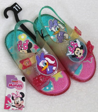 Disney Junior Minnie Mouse Daisy Jelly Glitter Adjustable Strap Sandals Girls 11