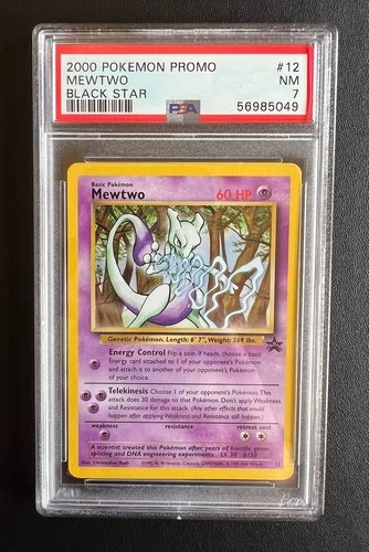2000 Pokémon Mewtwo Black Star Promo PSA 7 NM Near Mint #12