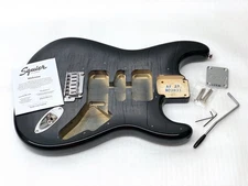 DINGED! Fender ALL WOOD Squier STRAT BODY Black Burst Flame Maple Top FMT Guitar