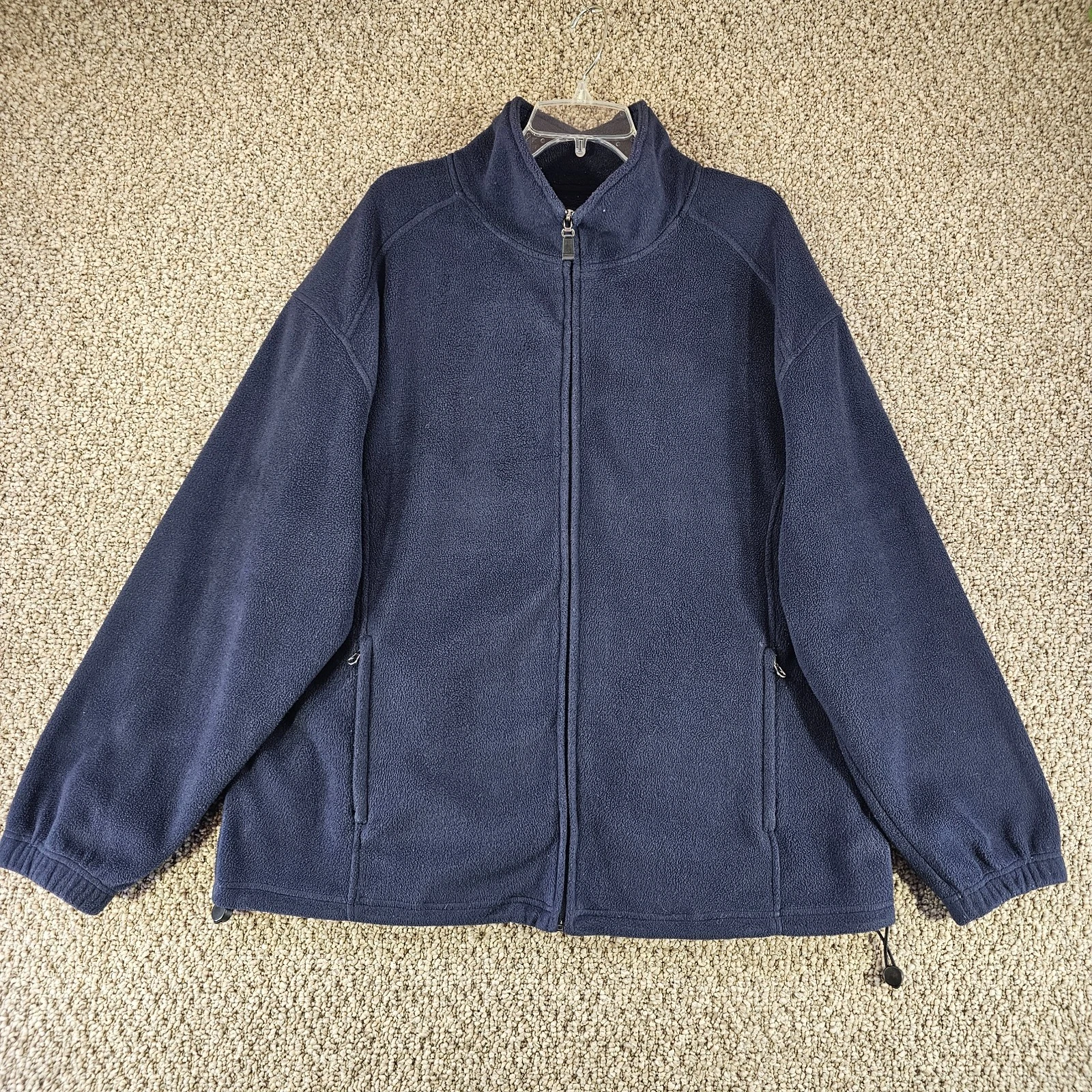 Winners Fleece Jacket Mens Sz Large Full Zip Pockets Blue