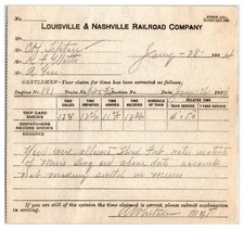 Original 1924 Louisville & Nashville Railroad...