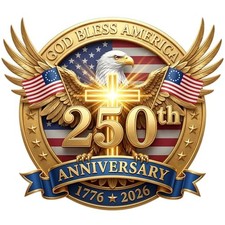 2PCS 250th Anniversary USA Car Window Decal Sticker,1776-2026 American