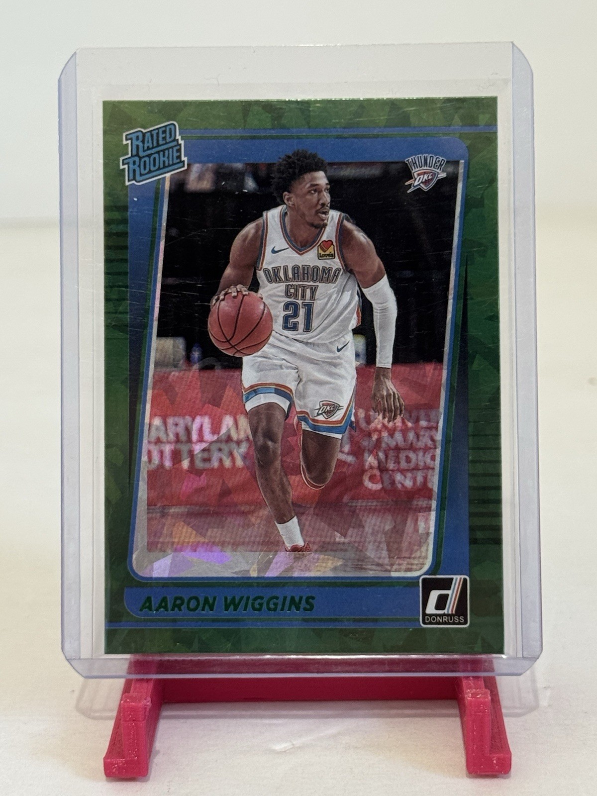 2021 Panini Donruss Aaron Wiggins Rated Rookie #241 Thunder Green Ice