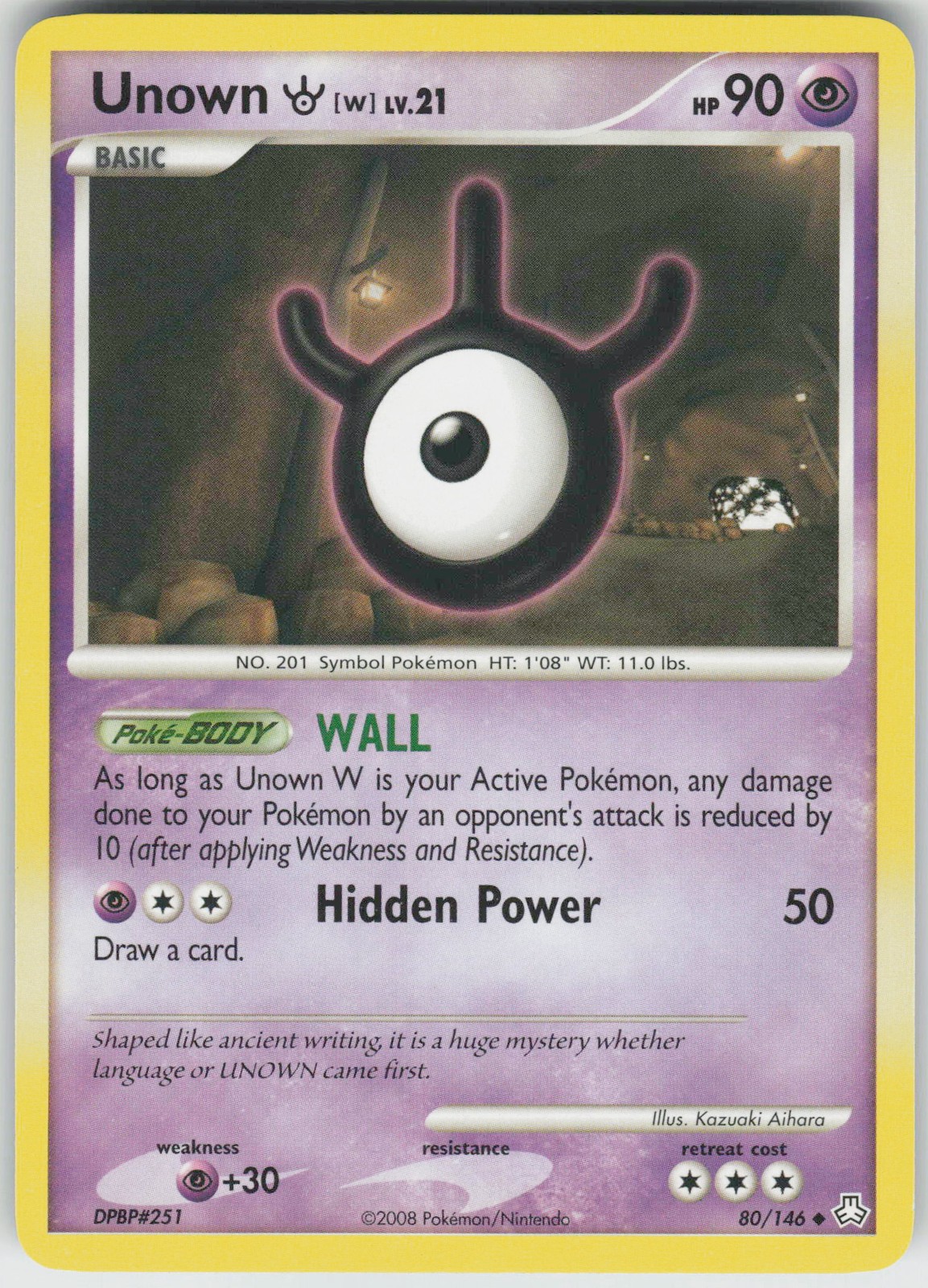 Pokemon Unown (W) 80/146 Legends Awakened Uncommon NM