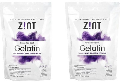 Zint Gelatine - Verdickendes Proteinpulver (Gras gefüttert Rindfleisch) 16 Unzen - 2 PACKUNGEN MENGE