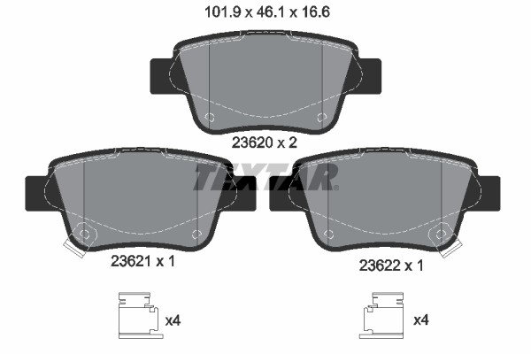 1X Textar 2362002 Bremsbelagsatz Scheibenbremse FüR Toyota-image