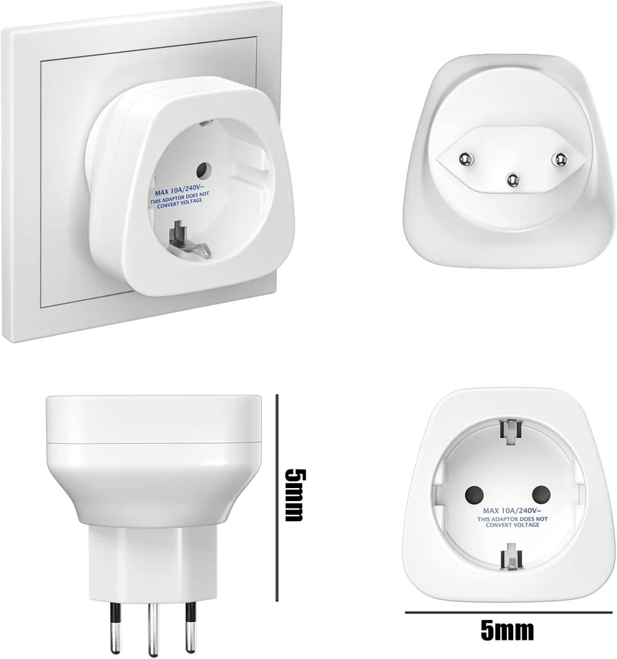 3 Stück Deutschland Auf Schweiz Reiseadapter, Reisestecker Steckdosenadapter, Sc - Bild 3 von 4