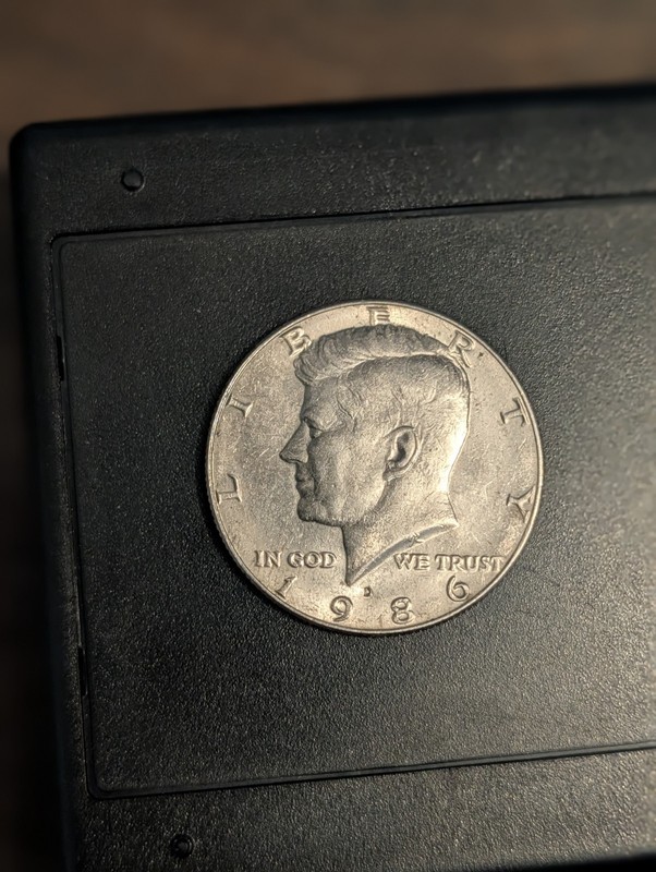 1986-D Kennedy Half Dollar Circulated.