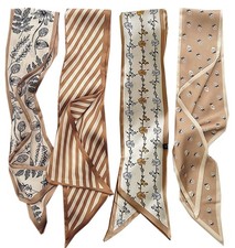 4 Pack Purse Scarf Bags Women Handbag Band Lightweight Skinny Hair Neck Gift