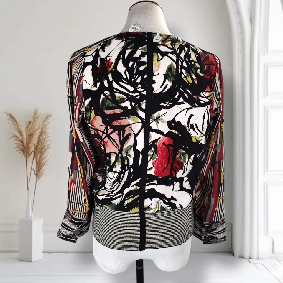 Blusa Bryon Lars Beauty Mark Top Talla 8 Abstracto Estampado Mixto Medios Diseñador Foto 4 de 4