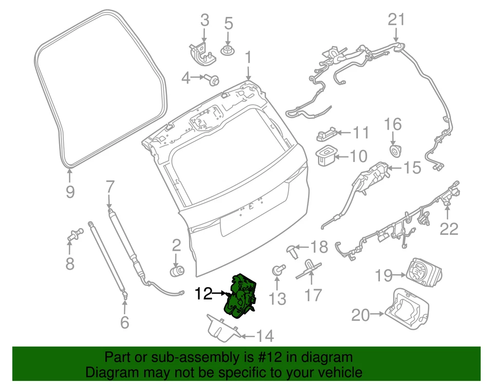 Trava de portão de elevação Land Rover Range Rover genuína LR139929 - Imagem 4 de 4