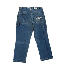 VTG FUBU The Collection Carpenter Jeans Mens 34x32 Baggy Denim Cargo Y2K NWT