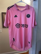 Large Adidas Inter Miami CF 2022/23 Home Pink Soccer Jersey Kit MLS Messi