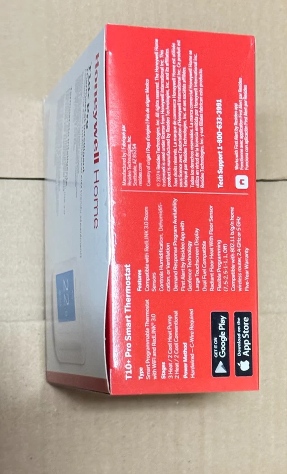 Honeywell Home T10+ pro Smart Thermostat THX321WF3003W RedLINK WiFi Not Sensor - Image 2 of 4