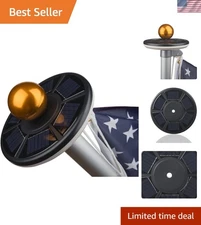 Powerful Solar Flag Light for 15-25 Ft Poles - 20 LEDs, Weather-Resistant, Black