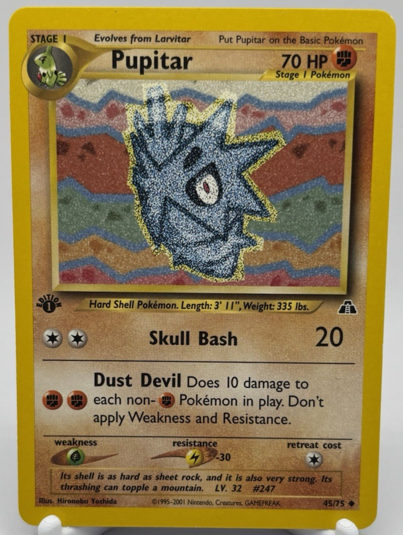 Pokémon Pupitar 1st Edition 45/75 Neo Discovery WOTC Uncommon Card NM