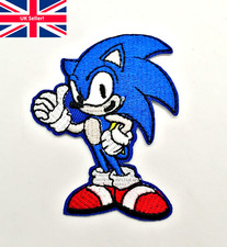 Iron On SONIC Patch Embroidered Sega Emblem Logo Badge Patches for Kids Boys UK