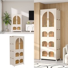 Extra Large Mobile Kids Wardrobe w/ Wheels Baby Closet Childrens Storage Cabinet