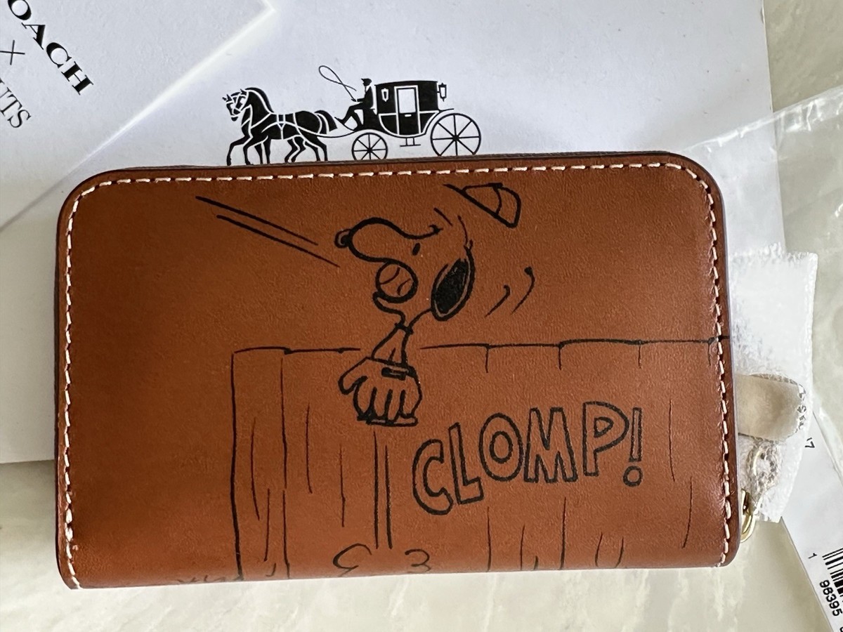 NWT COACH X PEANUTS LIM EDITION SNOOPY NEWSPAPER PRINT HAZELNUT