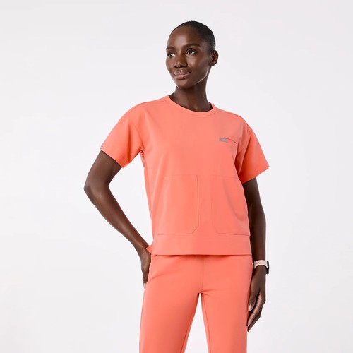Figs limited edition Canela Crewneck Scrub Top in Sunset Drift (Medium) 