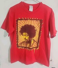 VTG 2004 JIMI HENDRIX Experience Rock Band Portrait Shirt Red Men's Size Medium