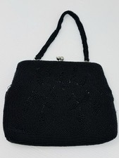 Vintage Original Emson Black Beaded Small Bag Purse Hand Made Japan