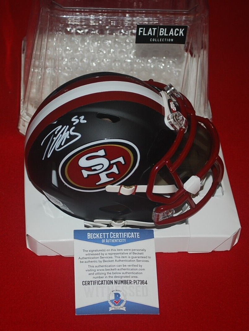 Patrick Willis Autographed Signed San Francisco 49ers 49ers FLAT BLACK Mini Helmet 3D BUMPERS Beckett COA P17364 