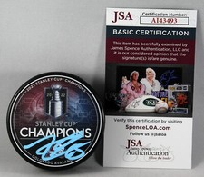 ALEX NEWHOOK SIGNED 2022 COLORADO AVALANCHE STANLEY CUP CHAMPIONS Puck +JSA COA