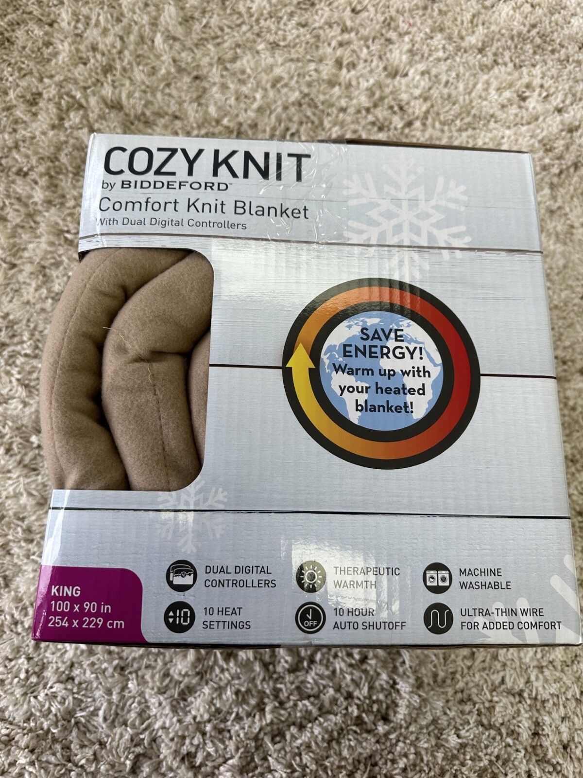 Biddeford Blanket Comfort Knit Heated Blanket Dual Digital Controller