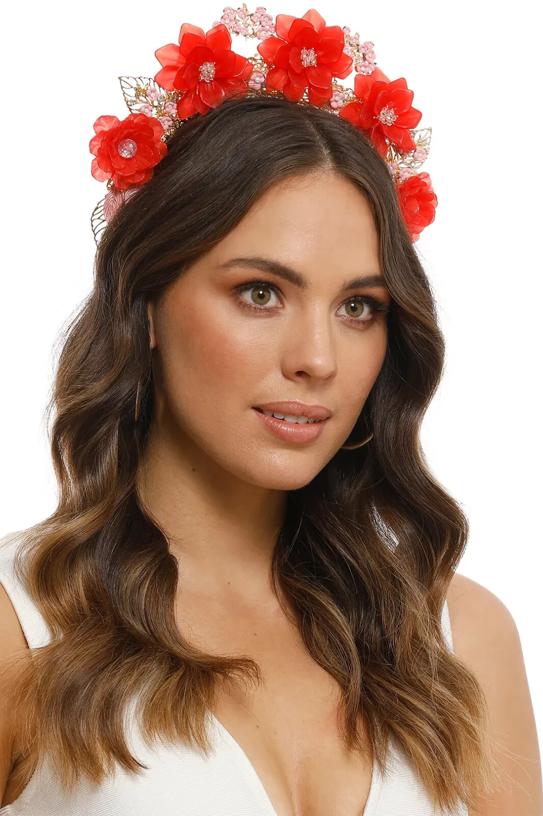 Eve Til Dawn Frida Crown Red Flowers Headpiece