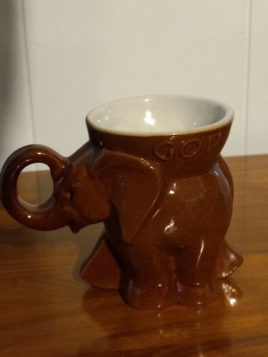 Taza de café vintage Frankoma Elephant GOP Political 1974 - Imagen 5 de 8