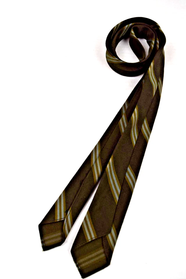 Corbata de Colección Años 40 50 Verde Más Claro Verde Gris Rayas Rayón Corbata 51" x 2" Foto 3 de 4