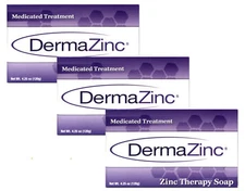 DermaZinc Medicated Treatment Zinc Therapy Soap, 4.25oz - Pack of 3