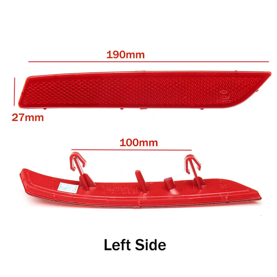 Gauche+Droite Rouge Réflecteur parechocs Feux Arrière pour Peugeot 508 2011-2014 - Photo 4/4