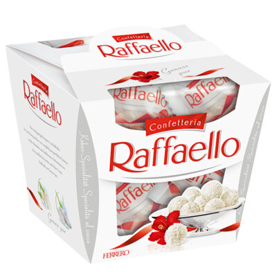 Raffaello aus knackiger Hülle mit Kokosraspeln Cremiger Füllung 150g