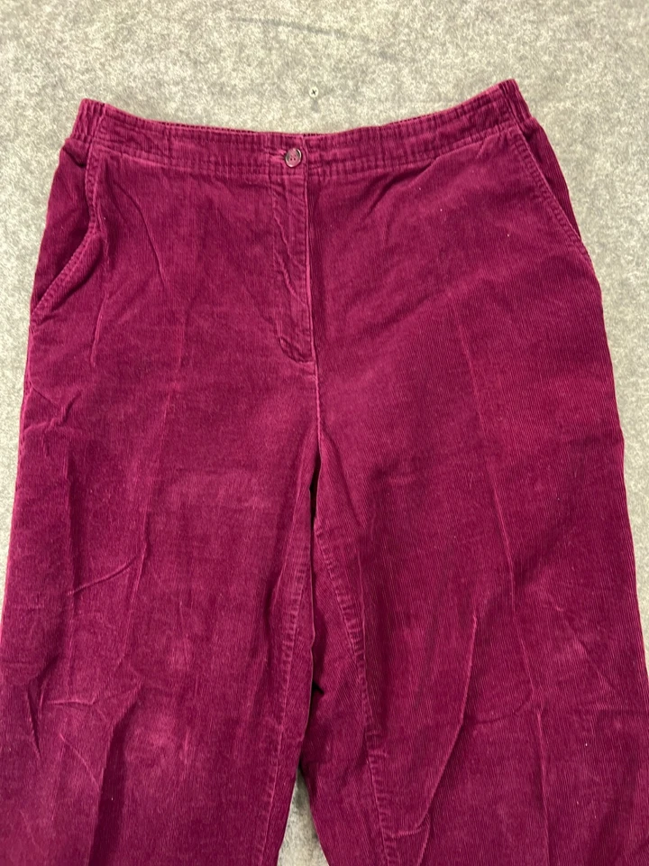 White Stag Pants Womens 12 Red Wine Corduroy Chino Elastic Casual Ladies 30x25.5 - Image 3 of 4
