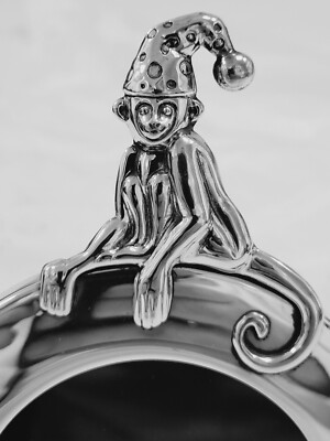 TIFFANY & CO. STERLING SILVER BABY FRAME WITH MONKEY IN A CLOWN