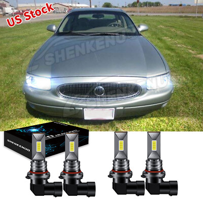 9005 + 9006 LED Headlight Bulbs Kit High Low Beam 4x For Buick LeSabre 2000-2005